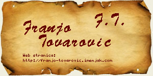 Franjo Tovarović vizit kartica